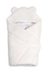 Beránková zavinovačka s kapucí bavlna/beránek, Teddy - Medvídek smetana; smetanová
