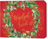 Pudełko prezentowe świąteczne, wianek (22,5x17,5x4cm)
