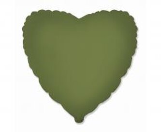 Balon foliowy 46cm Serce matowe Olive Green