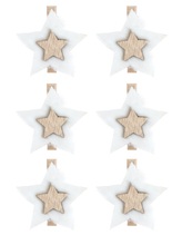 Hvězdy z filcu na kolíčku 4,5 x 0,3 cm, 6 ks v sáčku