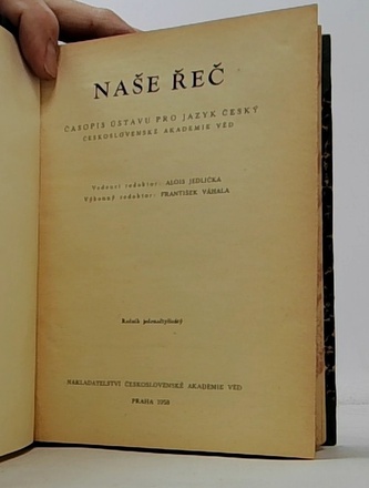Naše řeč ročník jedenačtyřicátý