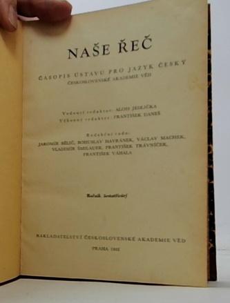 Naše řeč ročník šestatřicátý