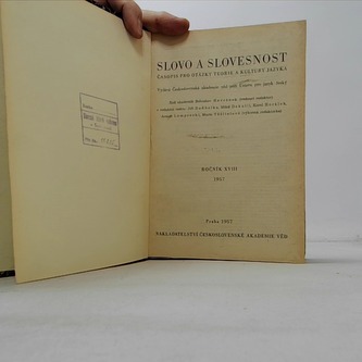 Slovo a slovesnost ročník XVIII.