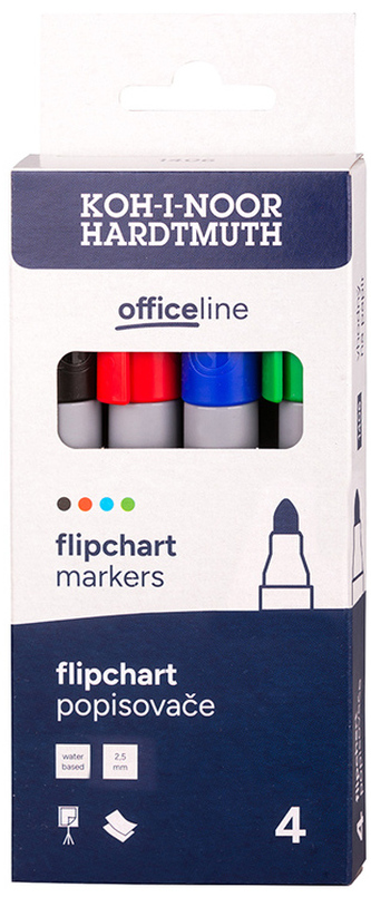 Marker do flipcharta 4 kol. okrągła końcówka 1405, Koh-I-Noor