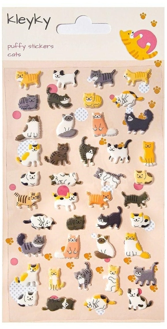 Naklejki wypukłe Koty, Kleyky