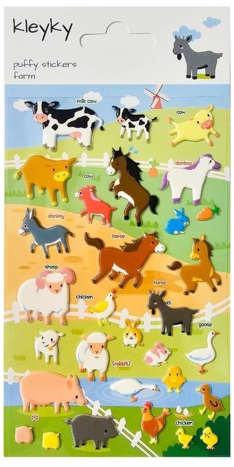 Naklejki wypukłe Farma, Kleyky