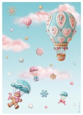 Papier ryżowy A4 Candy Christmas balony, Stamperia