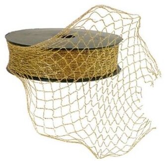 Wstążka "Kabaretka" 3cm/5mb, złota, Florystyka