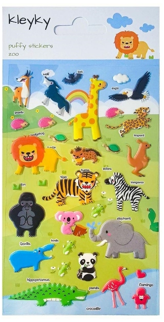 Naklejki wypukłe Zoo, Kleyky