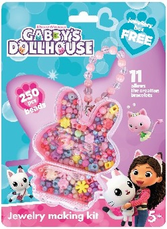 Zestaw koralików Gabby"s Dollhouse 250 szt + 2m.gumki -Zajączek, Astra