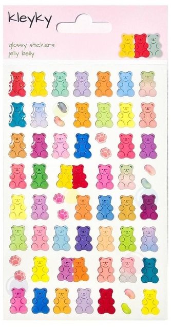 Naklejki wypukłe Misiowe Żelki, Kleyky