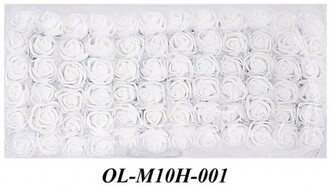 Kwiaty piankowe z tiulem, śr. 2,5cm/6x12szt, białe, Florystyka