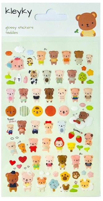 Naklejki wypukłe Misiaki, Kleyky