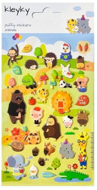 Naklejki wypukłe Zwierzaki, Kleyky