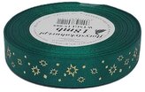 Wstążka metal Gwiazdki, 15mm/18mb, butelka/złoto, Florystyka