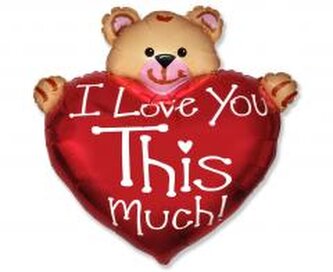 Balon foliowy 61cm Miś z sercem