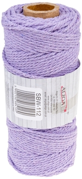 Sznurek bawełniany 3mm x 100m liliowy SBW-112,splot 21 nitek, Aliga