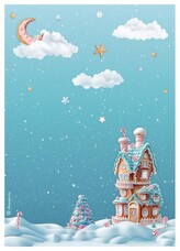Papier ryżowy A4 Candy Christmas domek marcepan, Stamperia