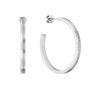 Nadčasové kruhové náušnice Virtua 2040202 Lacoste