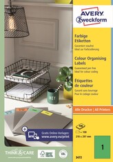 Avery Zweckform 3472 Barevné etikety A4 210x297 mm, zelené