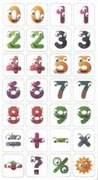 Magnesy 28szt Liczby