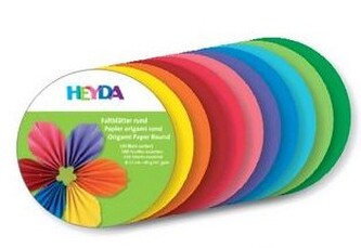 100ks listů origami papírů, kulaté průměr 10cm, 80g/m2 - mix 10 barev