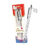 Pero kuličkové CHARM Heart White - modrá náplň