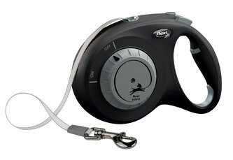 Flexi Vodítko Select M pásek 7m černo-šedé