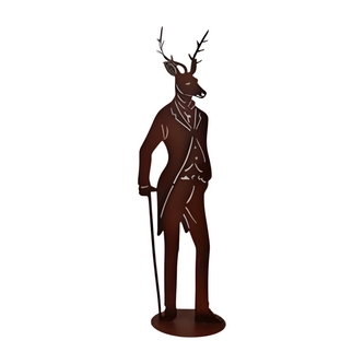 Hnědý stojící kovový sob 50 cm