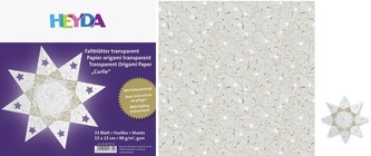 Origami papíry 15x15cm, bílý/zlatý, s návodem