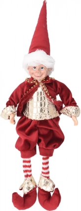 Sedící elf červený 40 cm