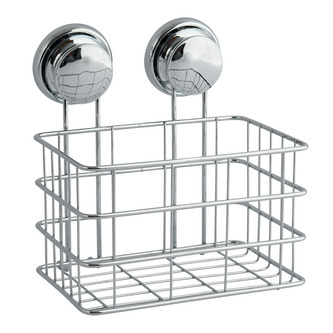 MSV polička s přísavkami MEGA VENTOUSES, do koupelny, lesklá ocel, 20,2 cm