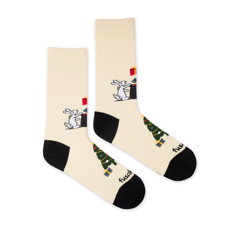 Ponožky Bob a Bobek na Vánoce Béžové L (43-46)