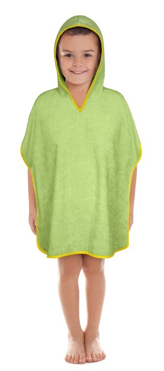 Froté pončo - Zelená,Žlutá - vel. 3 - 5 let