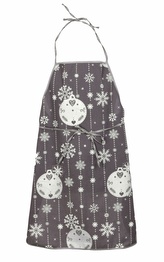 Zástěra kuchyňská, Vločka a baňka, šedá