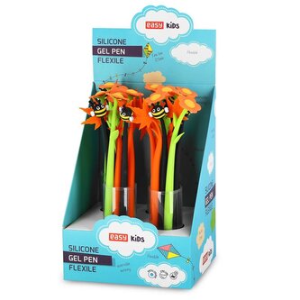 EASY FLEXILE Silikonové kuličkové pero, modrá gelová náplň, 0,5 mm, 36 ks v balení, různé vzory, MIX 2