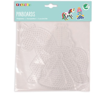 Průhledné destičky pro zažehlovací korálky jednorožec a proncezna 2 ks