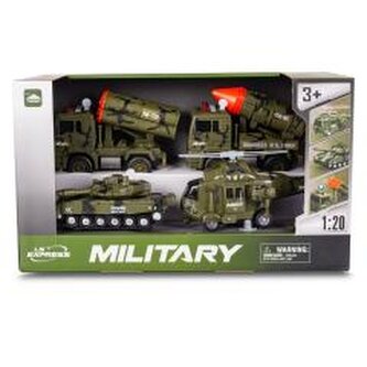 Zestaw wojskowy z czołgiem i ciężarówkami 4el