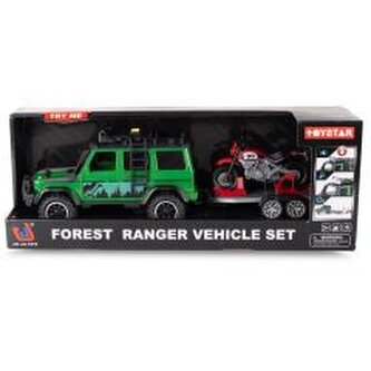 Samochód terenowy z motocyklem