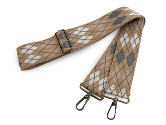 Popruh na tašku s karabinami šíře 5 cm - 1 ks - 11 béžová písková