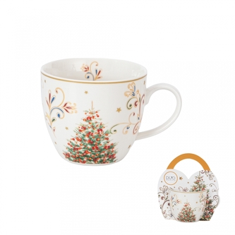 Porcelánový hrnek VÁNOČNÍ KOUZLO, 460 ml v papírovém košíku