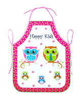 zástěra SOVY, růžová J505 dětská 64x50cm