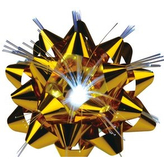 Vánoční dekorace - mašlička, 1x LED, na baterie 3x AG13, světelná vlákna, velikost 9 cm