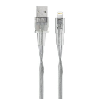 Riva 6001 TR12 Mfi Apple Lightning kabel 1,2m, transparentní