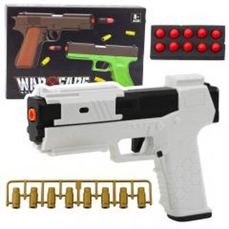 Pistolet na naboje piankowe biały