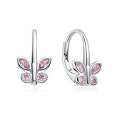 NB-3035 Stříbrné náušnice na klapku motýlci