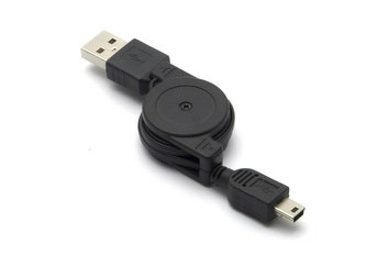 USB A/ Mini USB zatažitelný kabel 0,75m