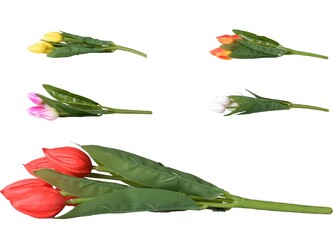 Umělé květiny, plast 300mm tulipán puget 5 ks, mix barev
