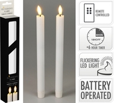 Sada 2ks bílých LED svíček s blikajícím plamenem, 25 cm