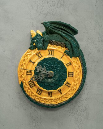 Hodiny - Strážce času (zlatá + zelená)